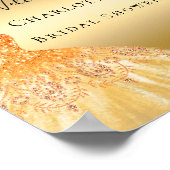 Bruidsmeisjespicknick gouden glittersjurk bloemen  poster (Hoek)