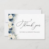 Bruidsmeisjespicknick met marineblauwe en witte ro bedankkaart (Voorkant)