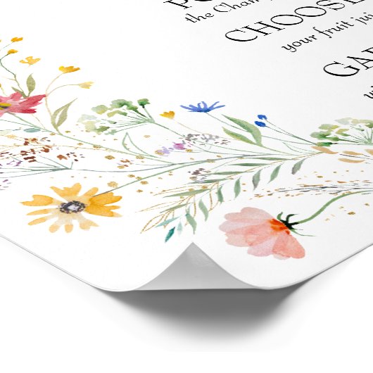 Bruidsmeisjesshower Mimosa Bar met Wilde Bloemen Poster (Hoek)