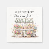 Bruidsmeisjesshower Watercolor 'Net Van De Markt' Servet (Voorkant)