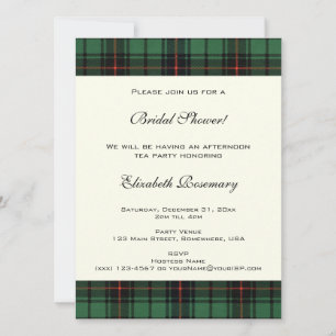 Bruidsmeisjeste Bruiloft, Tartan Davidson Patroon Kaart