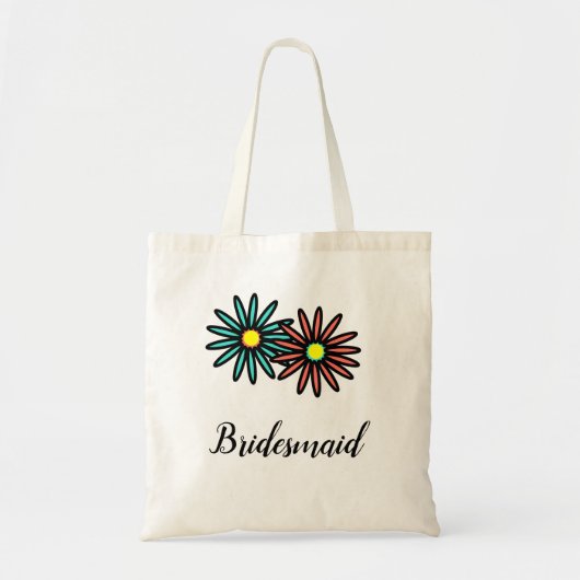 BruidsmeisjeTurquoise Koraal Bloemen Tote Bag (Voorkant)