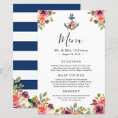 Bruidsmenu Flyer Met Anker En Bloemen (Voorkant / Achterkant)