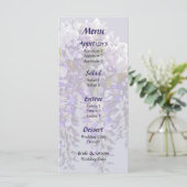 Bruidsmenu met bos blauwe regen menu (Staand voorkant)