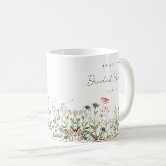 Bruidsmeubel Favor voor Wildflower Weide Koffiemok (Voorkant rechts)