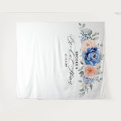 Bruidsmeubel Navy Blauw Stof Stof Roze Roze Wandkleed (Voorkant (horizontaal))