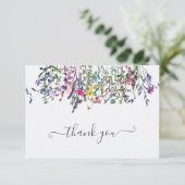 Bruidsmeubel Wildflower Bruidsshower Bedankkaart (Staand voorkant)