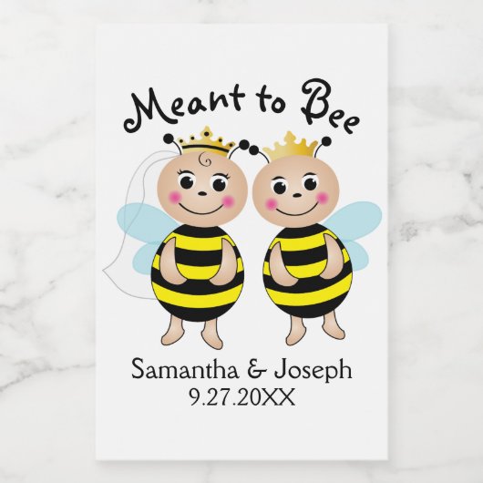 Bruidsmeubruiloft Etiket voor Drankje 'Moet Bij te (Enkel label)