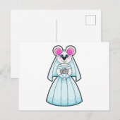 Bruidsmuis met boeket bloemen briefkaart (Voorkant / Achterkant)
