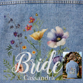 Bruidsnaam Wild Flowers Waterverf Bloemen Bruiloft Denim Jacket