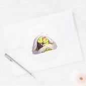 Bruidsnacht Knuffel Ronde Sticker (Envelop)