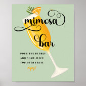 Bruidsontbijt Bruidsdiner | Mimosa Bar Bord Poster (Voorkant)