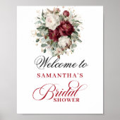 Bruidsontvangstbord 'Designer Blush Burgundy' Poster (Voorkant)