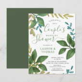 Bruidspaar Douche Waterverf Bladerdek Kaart (Voorkant / Achterkant)