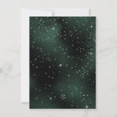 Bruidspaar Glas Diep Groen Zilveren Sterren Bachel Kaart (Achterkant)