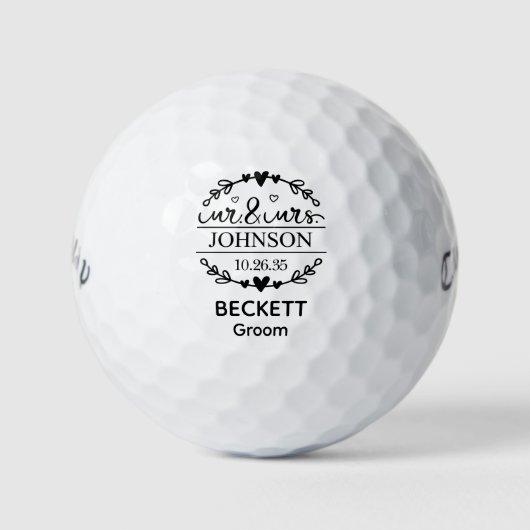 Bruidspaar Golfballen (Voorkant)