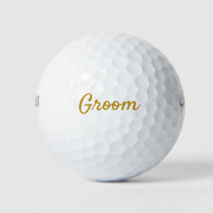 Bruidspaar Goud en Wit Souvenir Golfballen