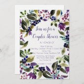 Bruidspaar huwelijksfeest uitnodiging met loofkran (Voorkant / Achterkant)