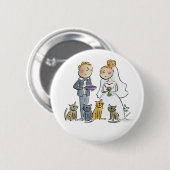 Bruidspaar Katten Papier Onderzetter Ronde Button 5,7 Cm (Voorkant /achterkant)