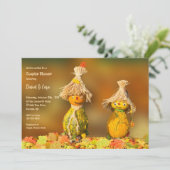 Bruidspaar Shower met Pompoenen Kaart (Staand voorkant)