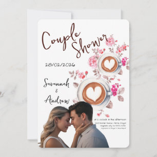 Bruidspaar Shower Uitnodiging met Koffie Thema