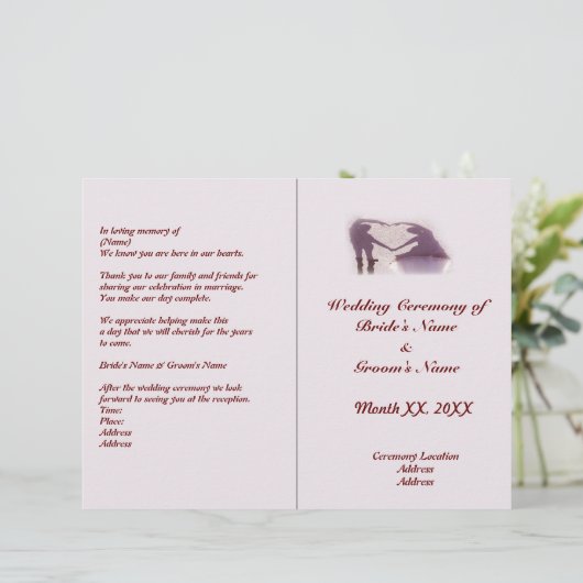 Bruidspaar Silhouet Hart in Zand Bruiloft (Staand voorkant)