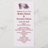 Bruidspaar Silhouet Hart in Zand Bruiloft Programmakaart (Voorkant)