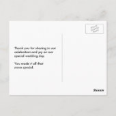 Bruidspaar Silhouet Hart in Zand Dank U Briefkaart (Achterkant)