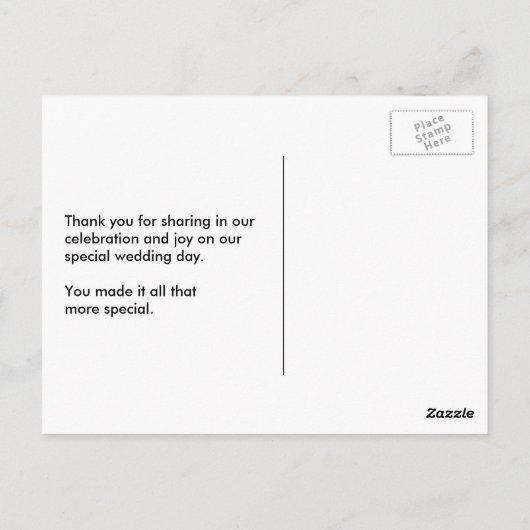 Bruidspaar Silhouet Hart in Zand Dank U Briefkaart (Achterkant)