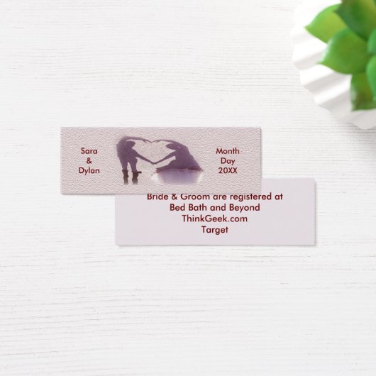 Bruidspaar Silhouet Hart Zand Registry Kaart (Bureau)