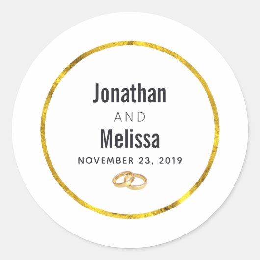 bruidspaar sjabloon ronde sticker (Voorkant)