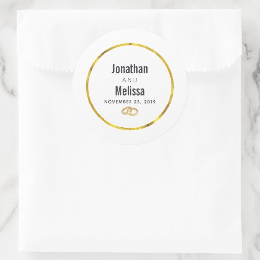 bruidspaar sjabloon ronde sticker (Tas)