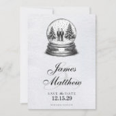 Bruidspaar Sneeuwbol Save The Date (Voorkant)