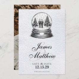 Bruidspaar Sneeuwbol Save The Date