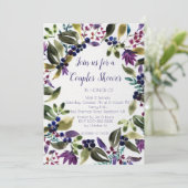 Bruidspaar Uitnodiging voor Trouwfeest met Bladgro (Staand voorkant)