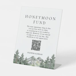 Bruidspaar Vakantie Fonds Dennenboom Huwelijk Reclamebord Met Voetstuk