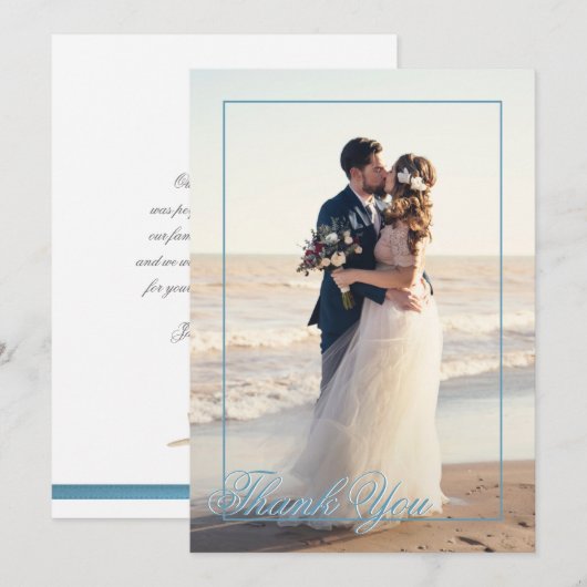 Bruidspaarfoto dankjewelens Schattes uit de Zee Bedankkaart (Voorkant / Achterkant)