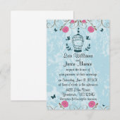 Bruidspaartje Vogelkooi Rozen Trouw Uitnodiging (Voorkant / Achterkant)