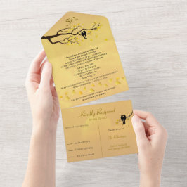 Bruidspaartjes 50ste gouden huwelijksjubileum all in one uitnodiging
