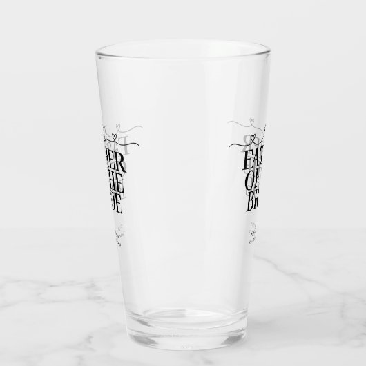Bruidspapa Fancy Script Hart Bruiloft Glas (Links)