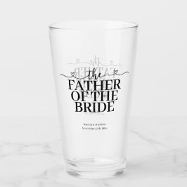 Bruidspapa Fancy Script Hart Bruiloft Glas