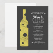 Bruidsparen Douche Wijn en Kaas Uitnodigingen (Voorkant / Achterkant)