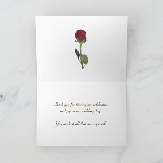 Bruidsparen Silhouet Hart in Zand Trouwen Bedankkaart (Binnen)