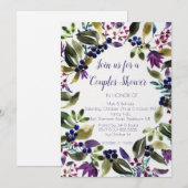 Bruidsparen uitnodiging voor bruidsfeest met bloem (Voorkant / Achterkant)