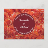 Bruidspartij Dank Je Wel Oranje Bloem Waardering T Briefkaart (Voorkant)