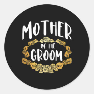Bruidspartij groep moeder van de bruidegom ronde sticker