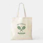 Bruidspartij van de tennisclub 'Match Made In Heav Tote Bag (Achterkant)
