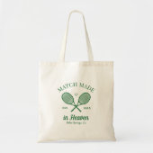 Bruidspartij van de tennisclub 'Match Made In Heav Tote Bag (Voorkant)