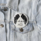 bruidspartij  | Zwarte, witte en zilveraccenten Ronde Button 7,6 Cm (In situ)