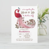 Bruidspauw 2 Wordt Haar Bruidsfeestje Uitgelaten Kaart (Staand voorkant)